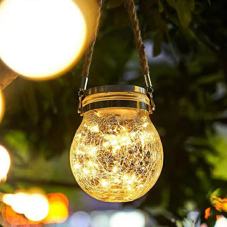 ⏳Time-Limited Special⏰☀️Solar Crackle Glass Jar Light💡
