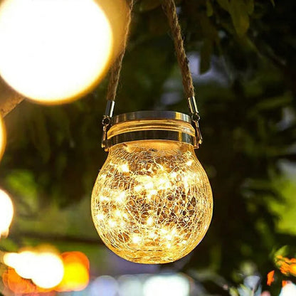 ⏳Time-Limited Special⏰☀️Solar Crackle Glass Jar Light💡