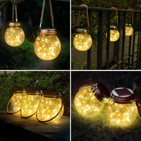 ⏳Time-Limited Special⏰☀️Solar Crackle Glass Jar Light💡