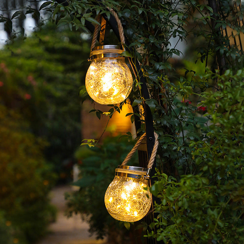 ⏳Time-Limited Special⏰☀️Solar Crackle Glass Jar Light💡