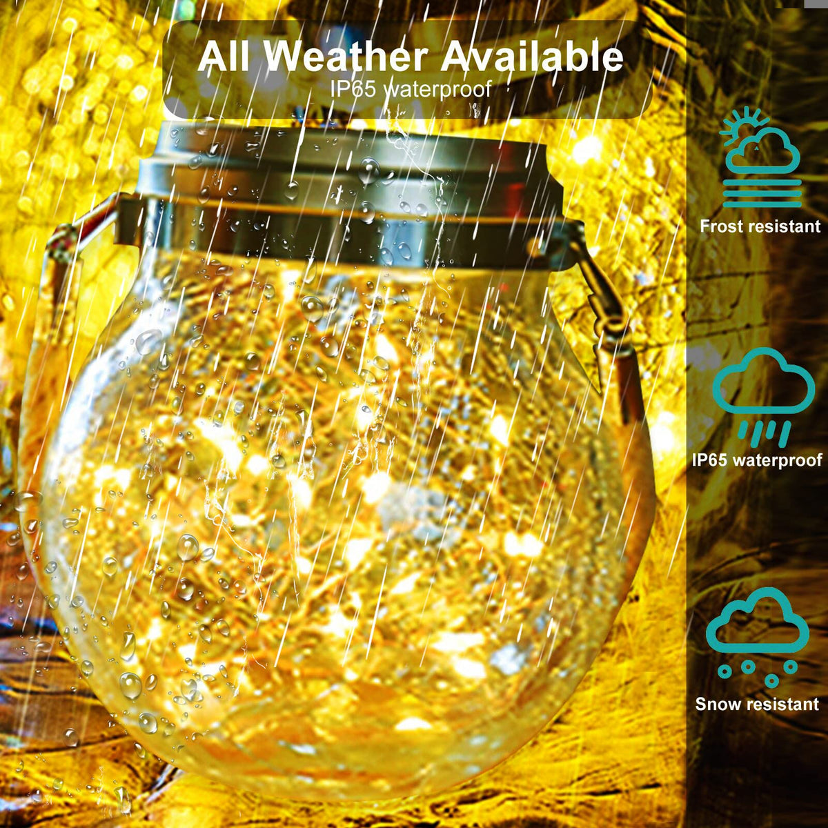 ⏳Time-Limited Special⏰☀️Solar Crackle Glass Jar Light💡