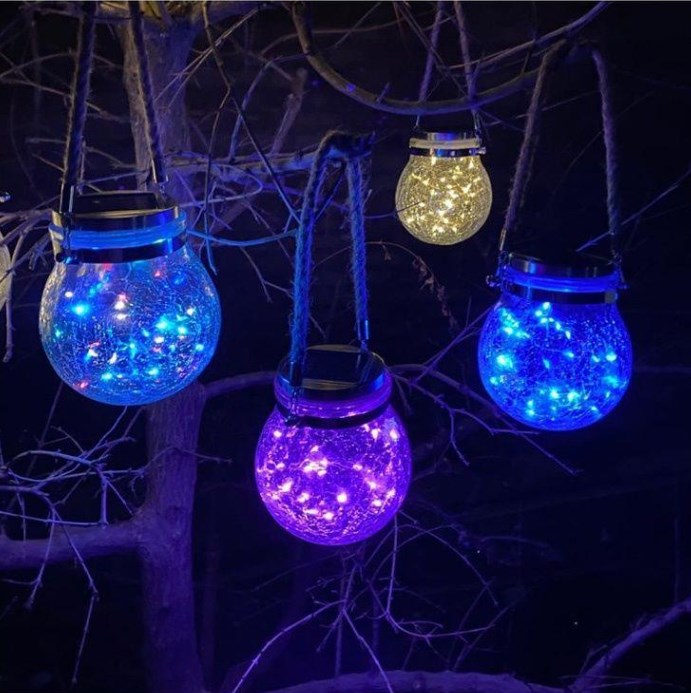⏳Time-Limited Special⏰☀️Solar Crackle Glass Jar Light💡