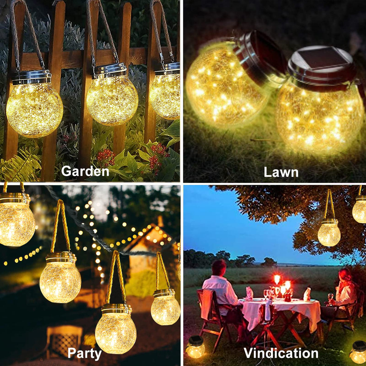 ⏳Time-Limited Special⏰☀️Solar Crackle Glass Jar Light💡