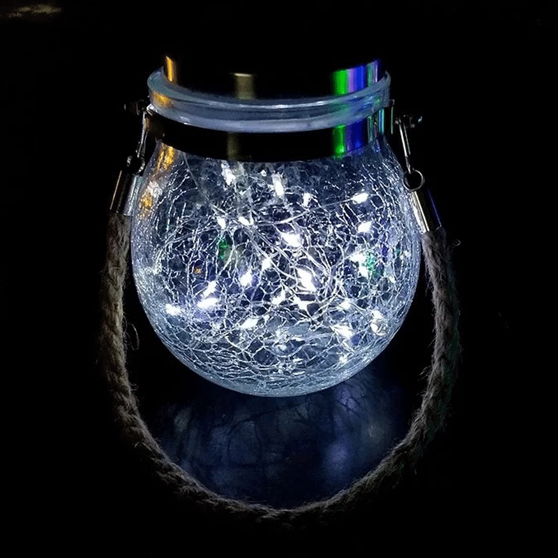 ⏳Time-Limited Special⏰☀️Solar Crackle Glass Jar Light💡