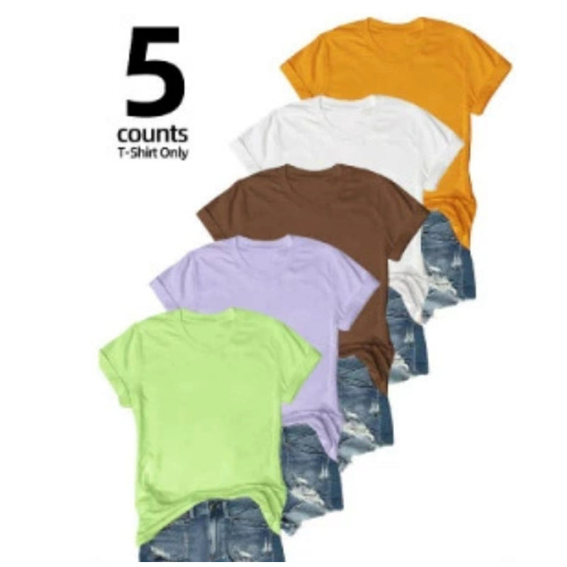 🔥2026 Hot sale 57% OFF🔥5-Pack Versatile Solid Color T-Shirt