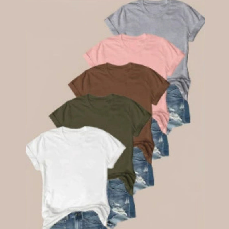 🔥2026 Hot sale 57% OFF🔥5-Pack Versatile Solid Color T-Shirt