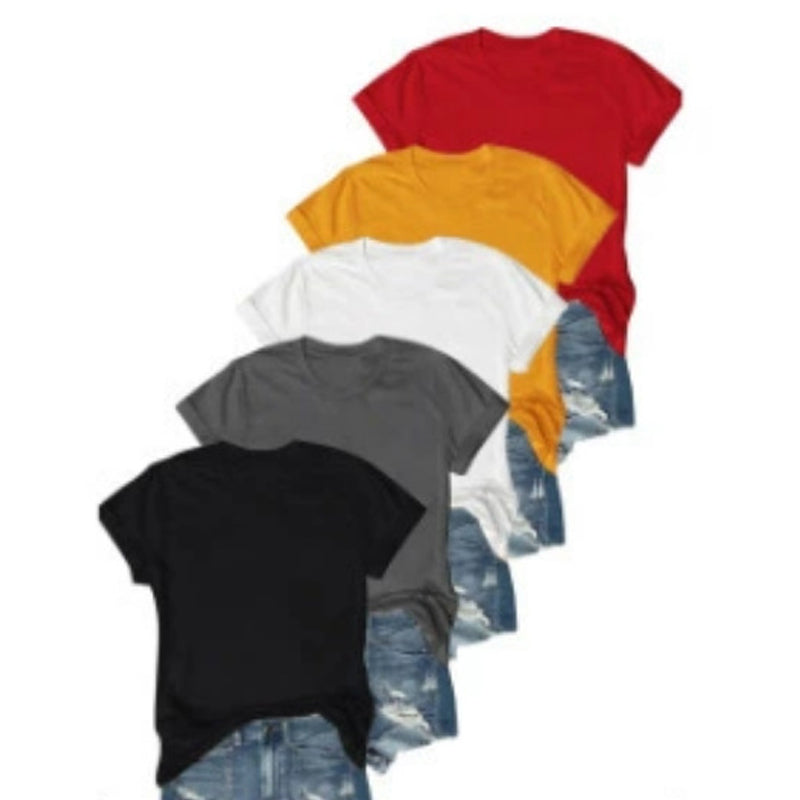 🔥2026 Hot sale 57% OFF🔥5-Pack Versatile Solid Color T-Shirt