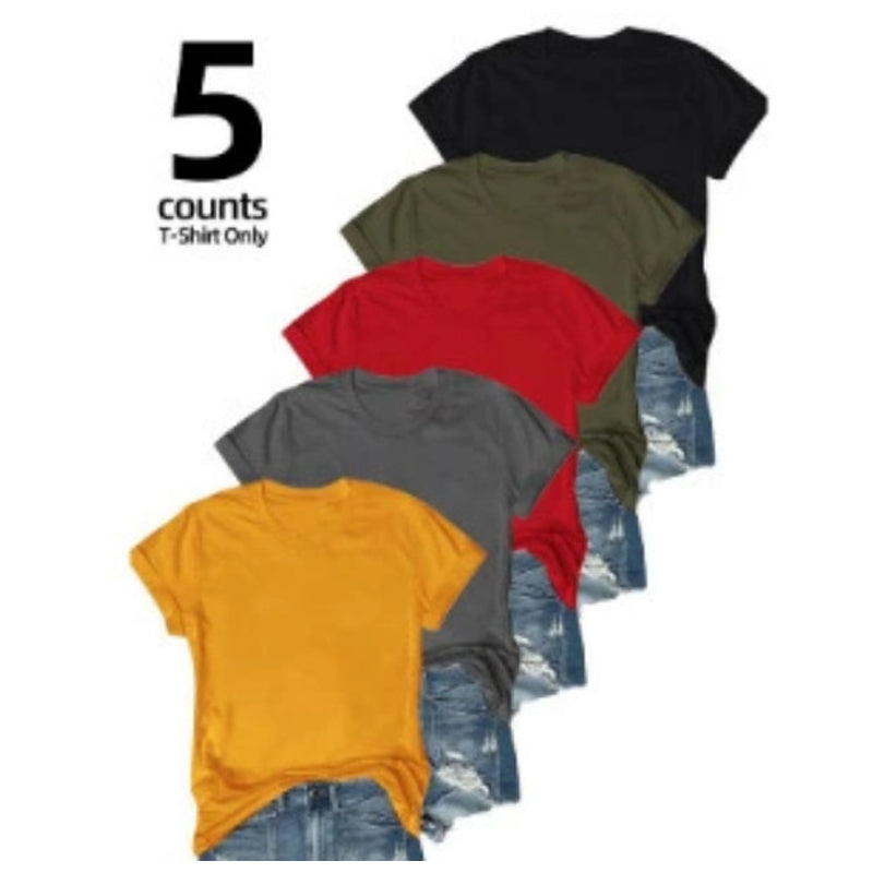 🔥2026 Hot sale 57% OFF🔥5-Pack Versatile Solid Color T-Shirt