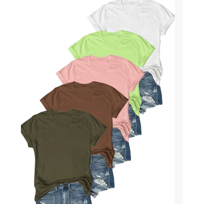 🔥2026 Hot sale 57% OFF🔥5-Pack Versatile Solid Color T-Shirt