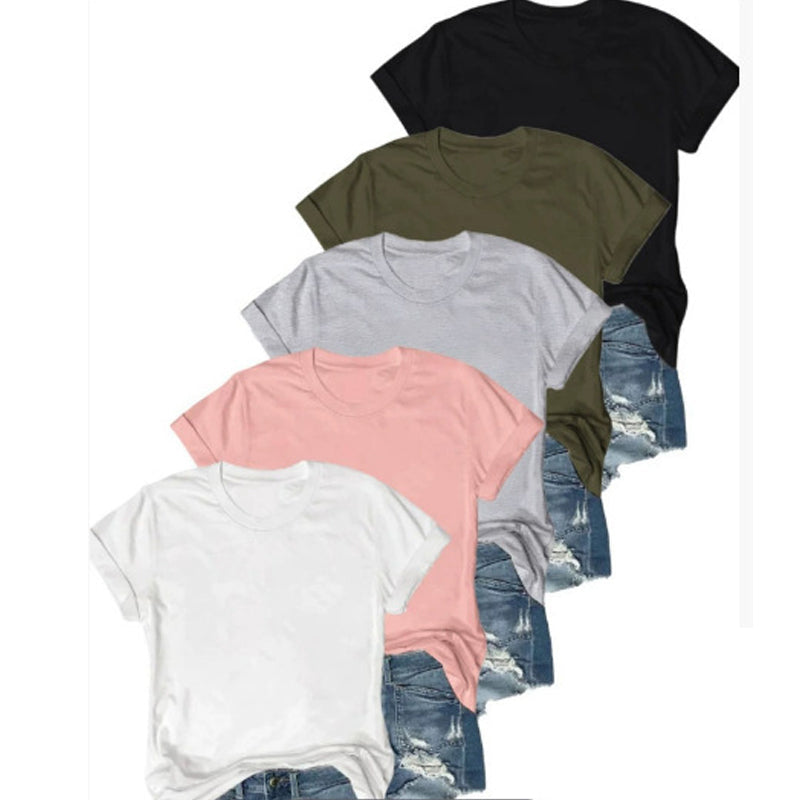 🔥2026 Hot sale 57% OFF🔥5-Pack Versatile Solid Color T-Shirt