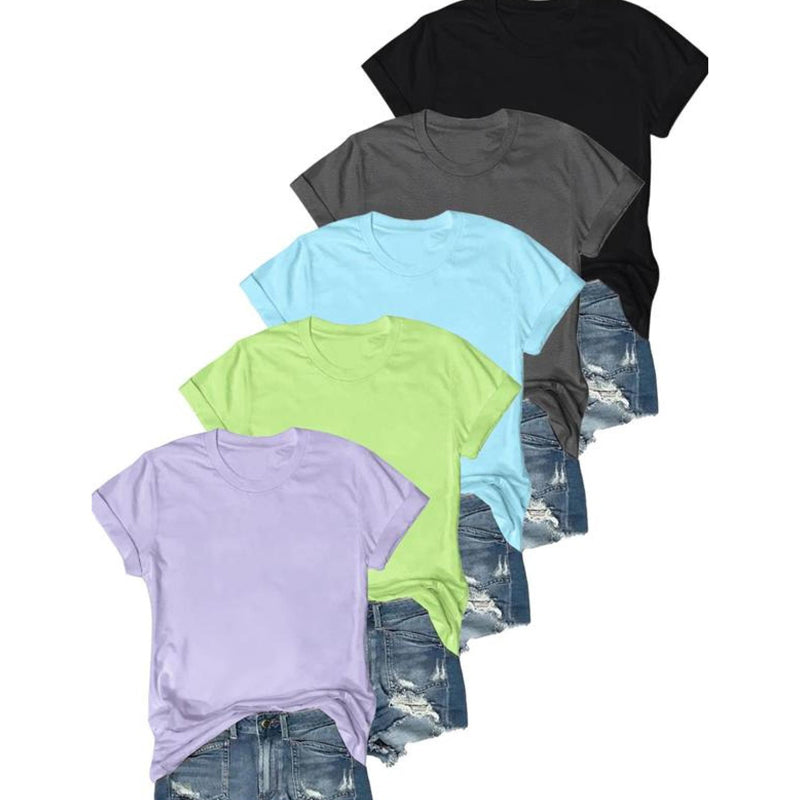 🔥2026 Hot sale 57% OFF🔥5-Pack Versatile Solid Color T-Shirt