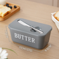 Large Plastic Butter Dish With Lid & Knife