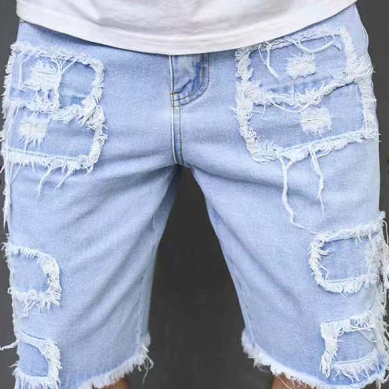 🔥While Supplies Last 50% OFF!🎉 Men's Ripped Denim Shorts with Frayed Details