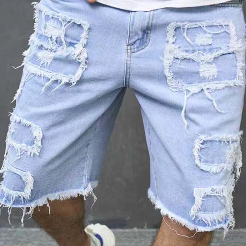 🔥While Supplies Last 50% OFF!🎉 Men's Ripped Denim Shorts with Frayed Details