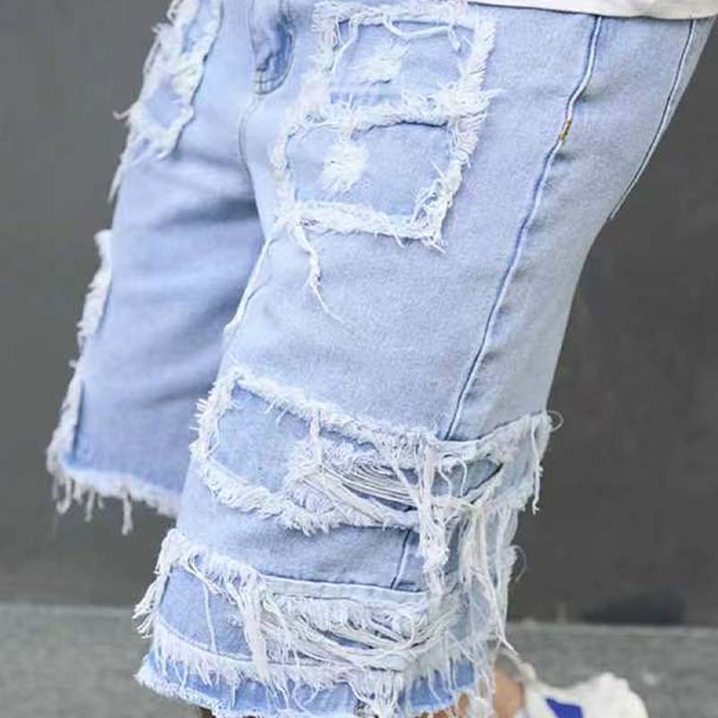 🔥While Supplies Last 50% OFF!🎉 Men's Ripped Denim Shorts with Frayed Details