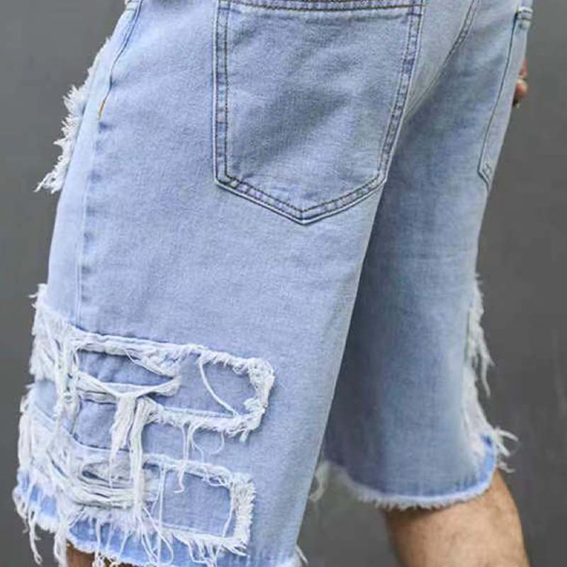 🔥While Supplies Last 50% OFF!🎉 Men's Ripped Denim Shorts with Frayed Details