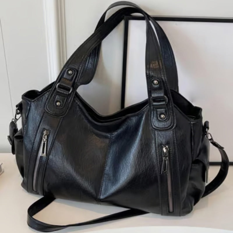 Women's Punk Style Studded Decor Tote Bag