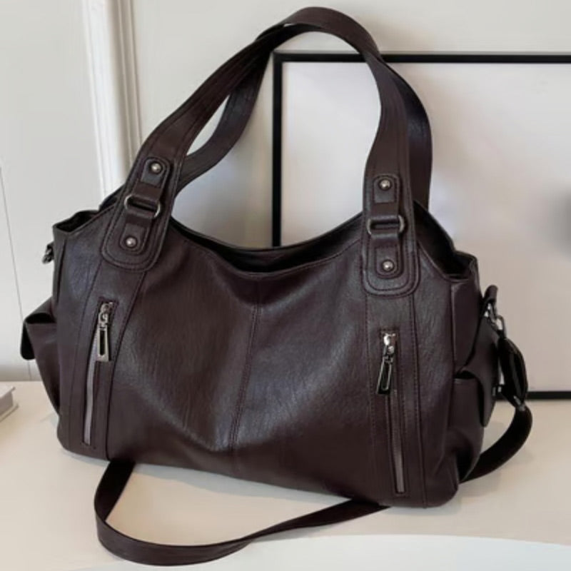 Women's Punk Style Studded Decor Tote Bag