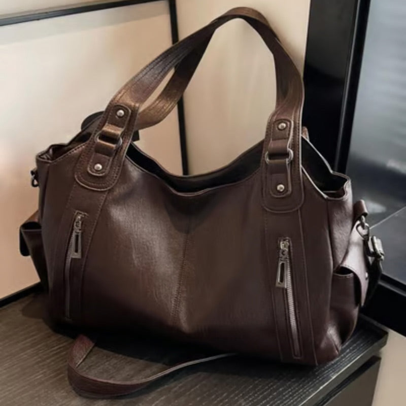 Women's Punk Style Studded Decor Tote Bag