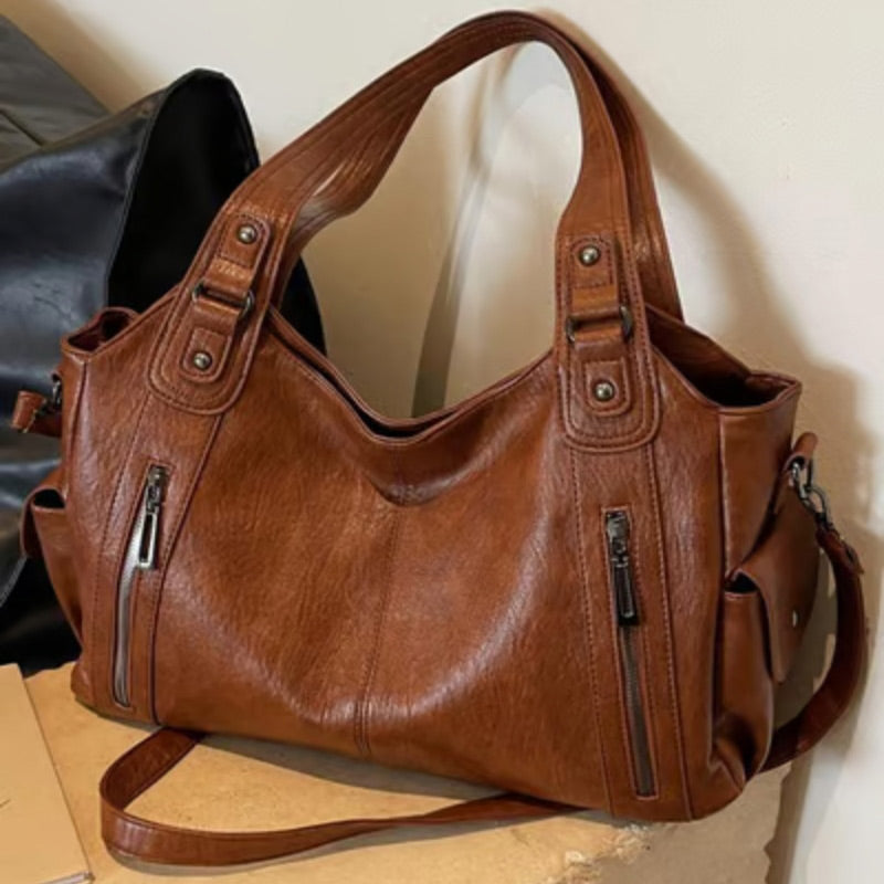 Women's Punk Style Studded Decor Tote Bag