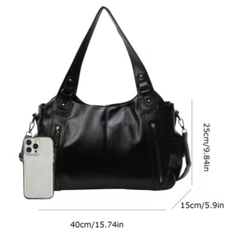 Women's Punk Style Studded Decor Tote Bag