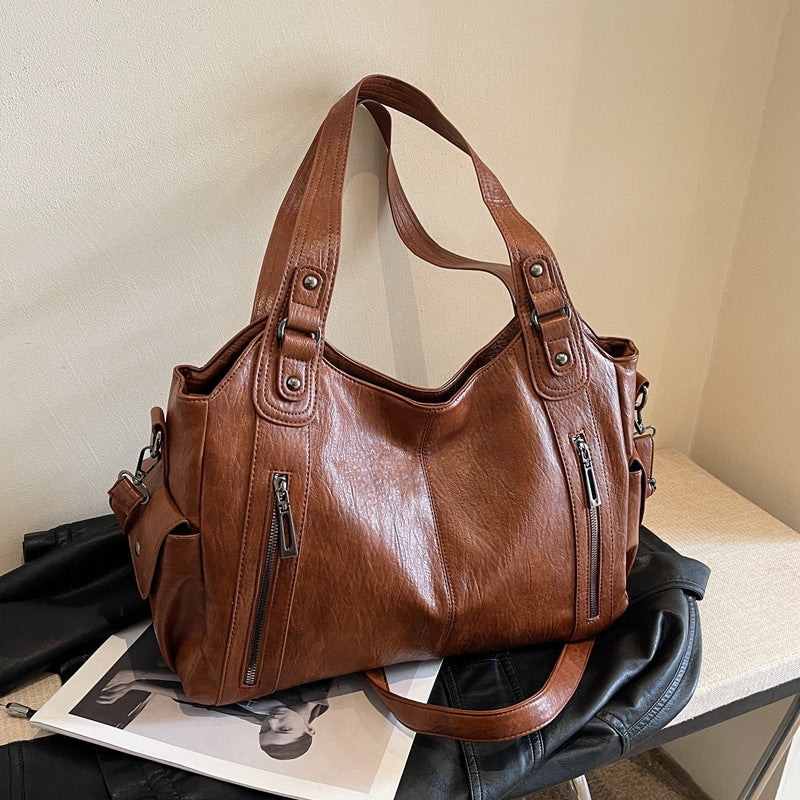 Women's Punk Style Studded Decor Tote Bag