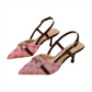Limited Time Offer ⏰✨Women's Pointed-Toe Slingback Heels with Metal Chain