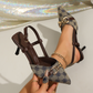Limited Time Offer ⏰✨Women's Pointed-Toe Slingback Heels with Metal Chain