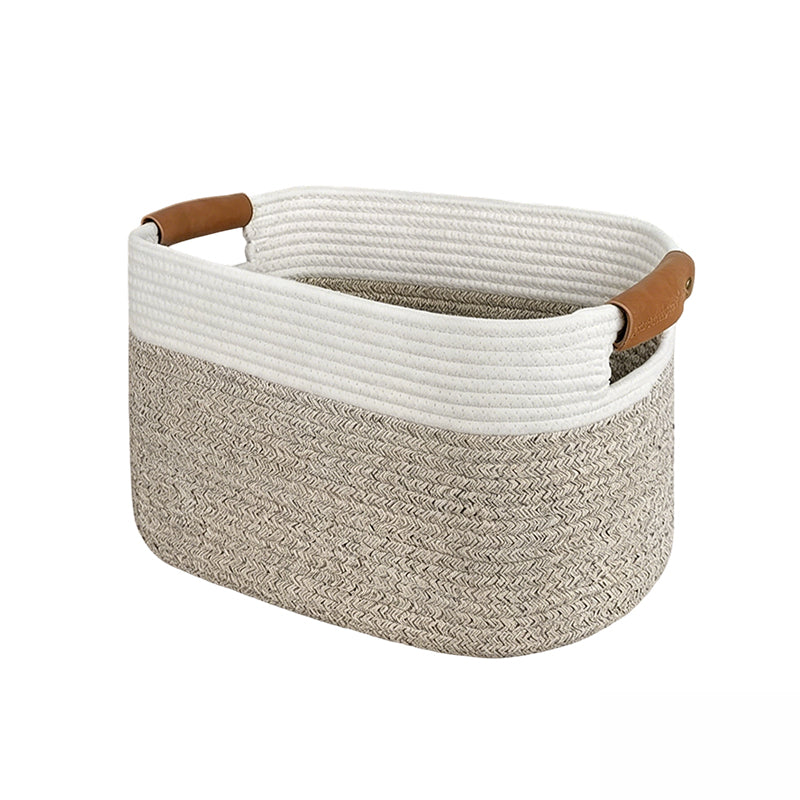 Woven Cotton Rope Storage Basket with Handles