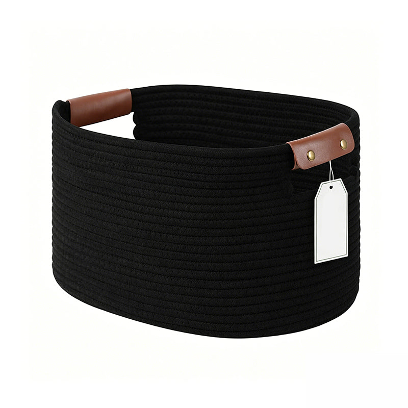 Woven Cotton Rope Storage Basket with Handles