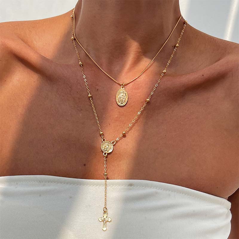 📢📢50% OFF !! ⏰Layered Gold Cross Necklaces for Women