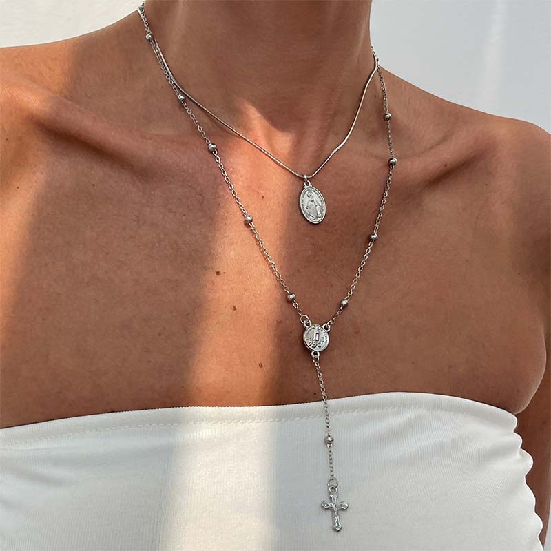 📢📢50% OFF !! ⏰Layered Gold Cross Necklaces for Women