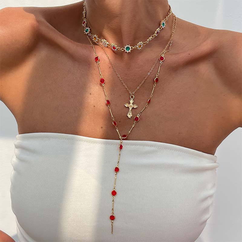 📢📢50% OFF !! ⏰Layered Gold Cross Necklaces for Women