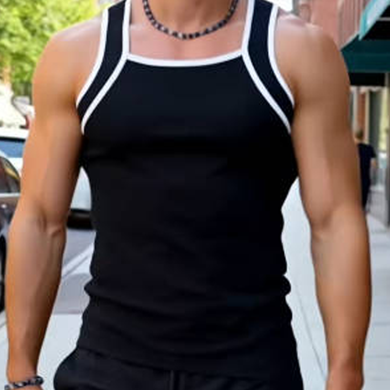 👕 50% OFF NOW! 💪 Men's Contrast Piping Ribbed Muscle Tank – Stretchy Fit, Breathable Fabric & Perfect for Gym or Summer Layering 🔥