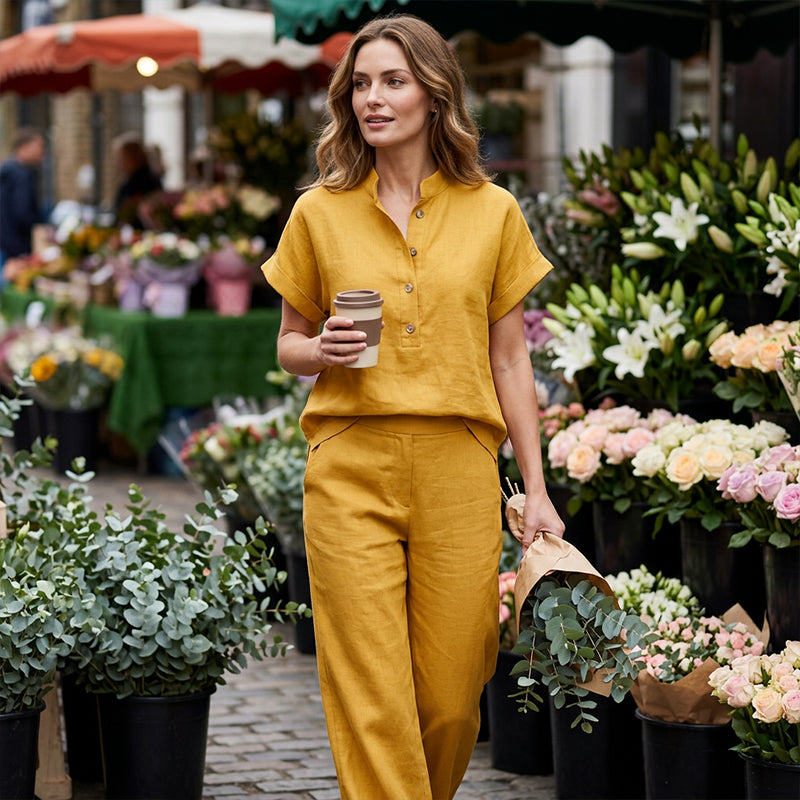 ⏳Limited-time 48% off⏰Women's Casual Solid Color Two-Piece Set👚👖