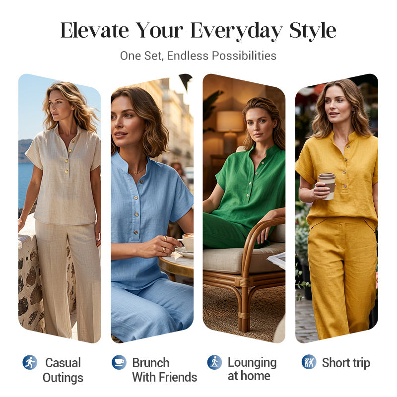 ⏳Limited-time 48% off⏰Women's Casual Solid Color Two-Piece Set👚👖