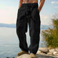 👖50% OFF! ✨ Men's Cotton Linen Cargo Pants with Drawstring Waist – Breathable, Relaxed Fit, Multi-Pocket 🏔️