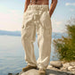 👖50% OFF! ✨ Men's Cotton Linen Cargo Pants with Drawstring Waist – Breathable, Relaxed Fit, Multi-Pocket 🏔️