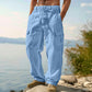 👖50% OFF! ✨ Men's Cotton Linen Cargo Pants with Drawstring Waist – Breathable, Relaxed Fit, Multi-Pocket 🏔️