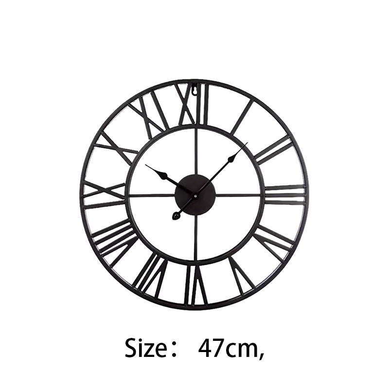 Silent Non-Ticking Vintage Industrial Wall Clock