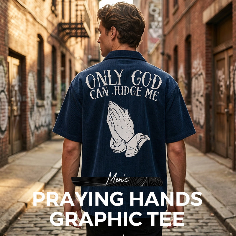 🎁2026 New Arrivals 59% OFF💥Men's Praying Hands Graphic Tee – Cotton, Casual, Symbolic, Versatile ✨