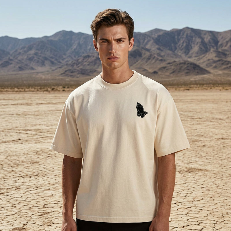 🎁2026 New Arrivals 59% OFF💥Men's Praying Hands Graphic Tee – Cotton, Casual, Symbolic, Versatile ✨