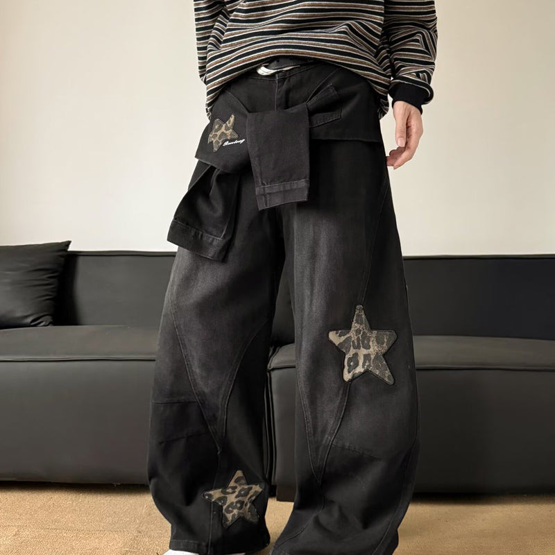 Star Patch Baggy Jeans