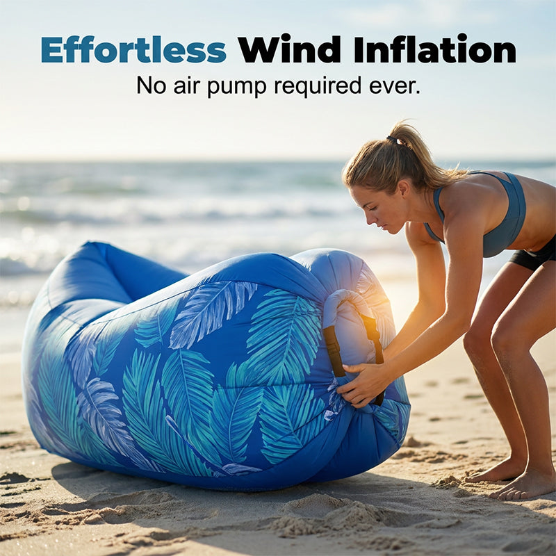 Effortless Inflation Air Lounger with Sunshade