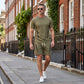📢📢50% OFF !! ⏰Men's Waffle Knit T-Shirt & Shorts Set