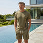 📢📢50% OFF !! ⏰Men's Waffle Knit T-Shirt & Shorts Set