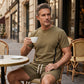 📢📢50% OFF !! ⏰Men's Waffle Knit T-Shirt & Shorts Set