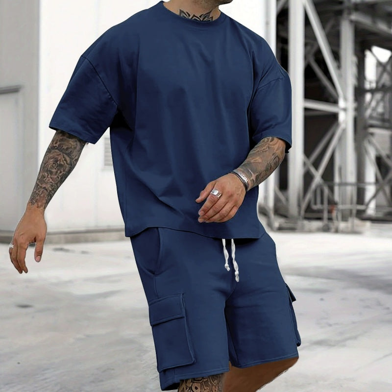 🥳SUMMER HOT SALE🥳💞50K+ SOLD!💥50% OFF! 🔥Men's Casual Short Sleeve T-Shirt Shorts Set