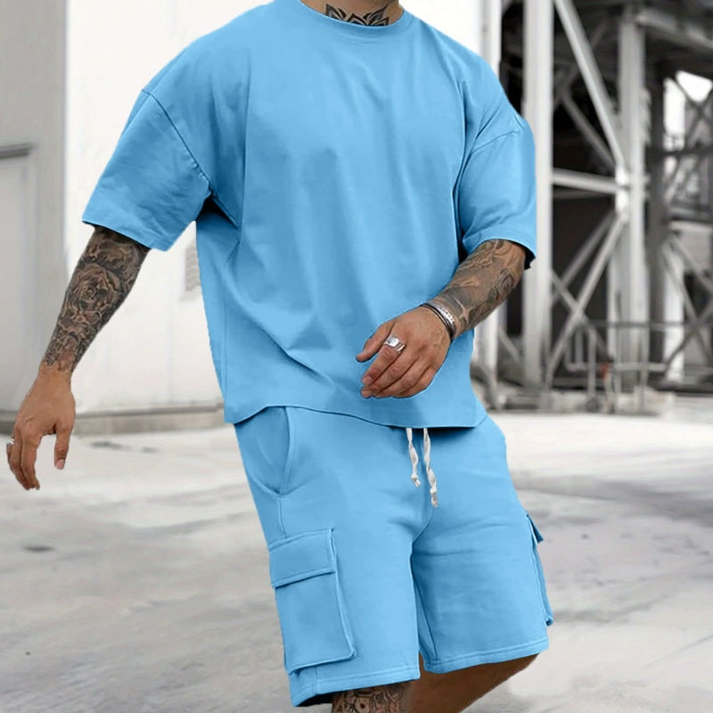 🥳SUMMER HOT SALE🥳💞50K+ SOLD!💥50% OFF! 🔥Men's Casual Short Sleeve T-Shirt Shorts Set