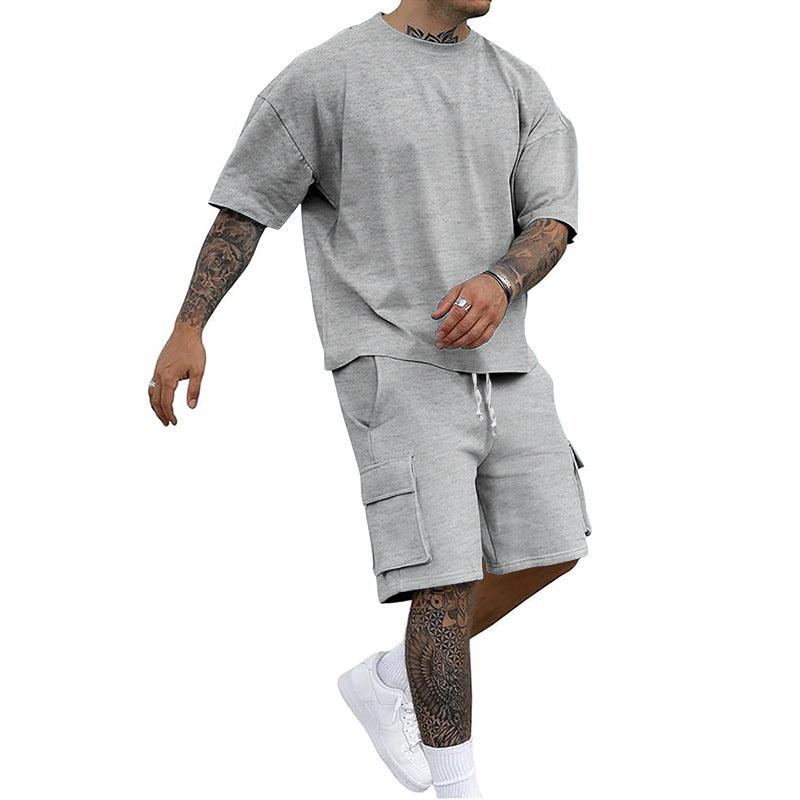🥳SUMMER HOT SALE🥳💞50K+ SOLD!💥50% OFF! 🔥Men's Casual Short Sleeve T-Shirt Shorts Set